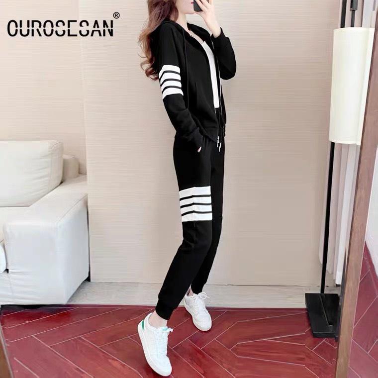 Set nỉ bông nam nữ phối 4 sọc - Áo khoác nam nữ form rộng khóa kéo và quần nỉ jogger nam nữ bo gấu G5