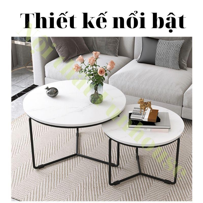 Bàn trà Funhouse mặt đá vân mây, khung thép sơn tĩnh điện cao cấp. Bàn sofa phong cách Bắc Âu - A14