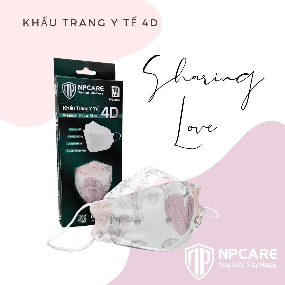 Khẩu trang y tế 4D NPCARE Sharing Love