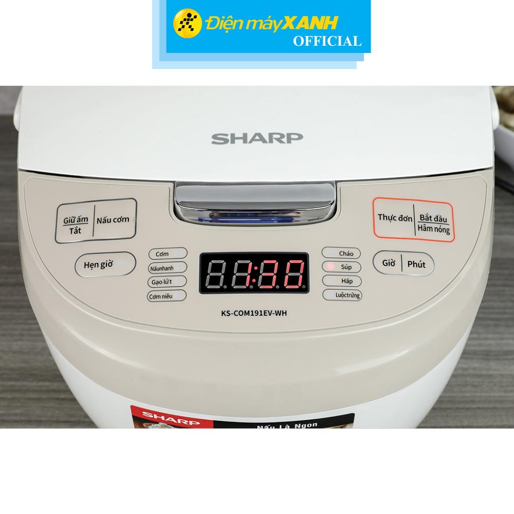 Nồi cơm điện tử Sharp 1.8 lít KS-COM191EV-WH - Hàng Chính Hãng