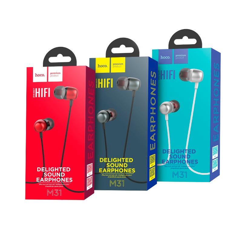 Tai nghe nhét tai Hoco M31 hỗ trợ jack Audio 3.5mm - Hàng chính hãng