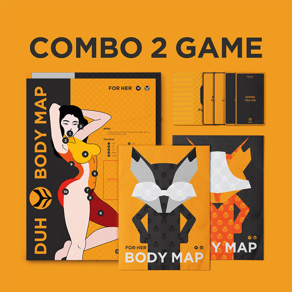 [Che Tên] Bảng Game Body Map Nam Nữ Dành Cho Cặp Đôi Dạo Đầu Khám Phá Cơ Thể Nam Kèm 30 Thẻ Bài Mệnh Lệnh Tư Thế Tình Ái