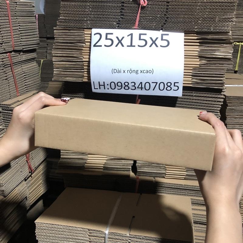 25x15x5 Hộp carton đóng hàng giá xưởng - Combo 20 hộp