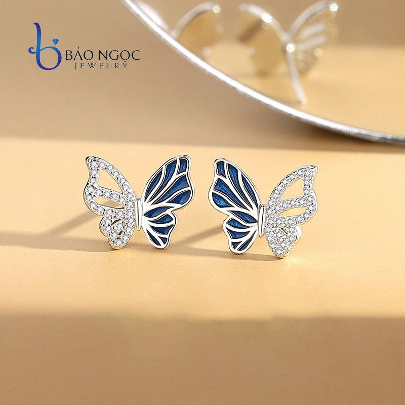 Bộ Trang Sức Bạc S925 3 Món Hình Bươm Bướm Blue Butterfly Tự Do, Trẻ Trung - BDM2320 - Bảo Ngọc Jewelry