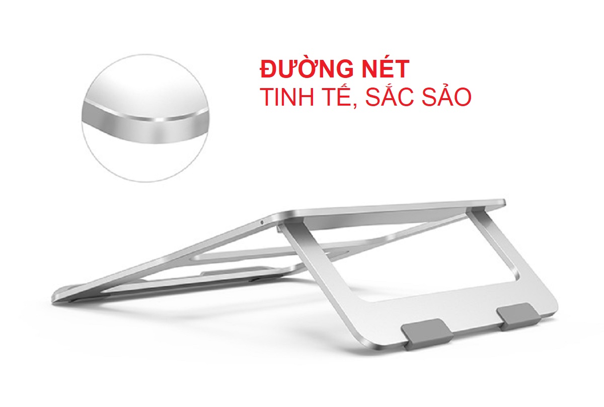 Giá Đỡ Dành Cho Laptop Macbook Để Bàn Chất Liệu Hợp Kim Nhôm Cao Cấp Hàng Nhập Khẩu Helios