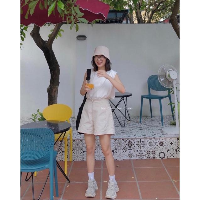 Set áo sát nách +quần kaki nude