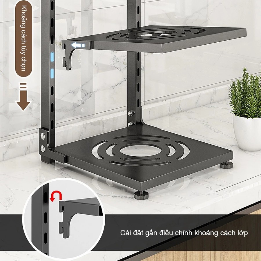 Kệ Để Xoong Nồi Đa Năng 3 4 Tầng Tiết Kiệm Không Gian Chất Liệu Thép Carbon Bền Đẹp