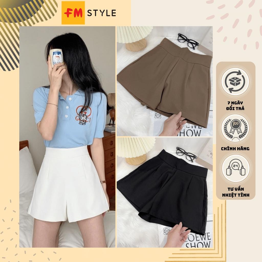 Quần short nữ Fmstyle lưng cao ống rộng cạp cao short cạp cao tôn dáng 220130509