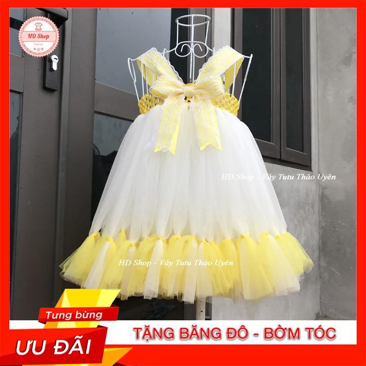 Váy xòe cho bé gái ️️ Váy thiên nga vàng cho bé gái từ 0 đến 5 tuổi