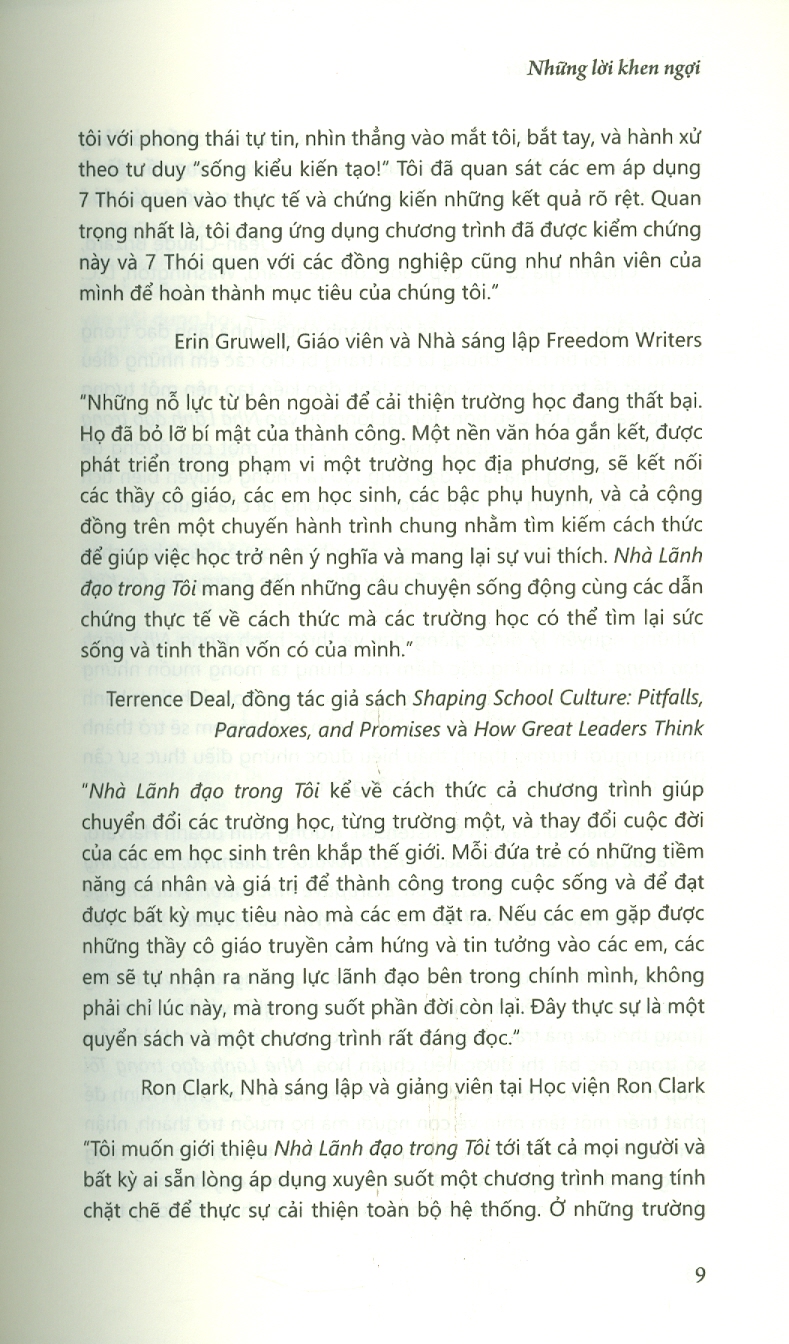 Sách PACE Books - Nhà lãnh đạo trong tôi (The Leader in Me) - Stephen R. Covey