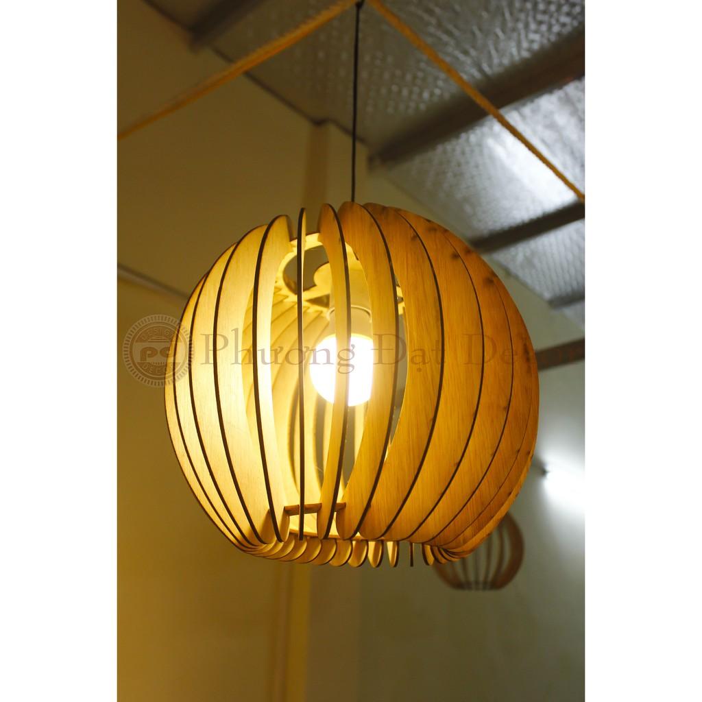 Đèn Gỗ Hình Tròn Trang Trí