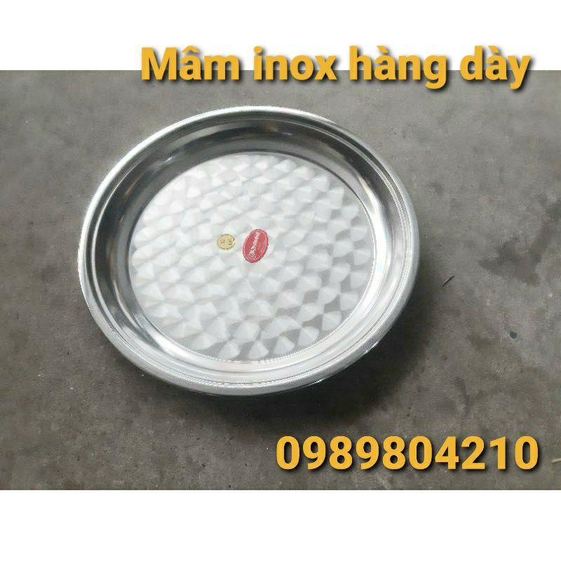 Mâm Inox Tròn Vành Cao,mâm ăn cơm inox 304,Mâm Lễ ,mâm inox đủ size 30/32/36/40/44/48/52/56