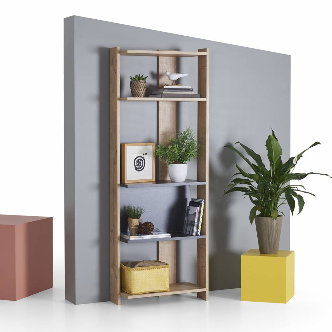 Kệ sách gỗ hiện đại SMLIFE Bowie – Size M | Gỗ MDF dày 17mm chống ẩm | D60xR28xC160cm
