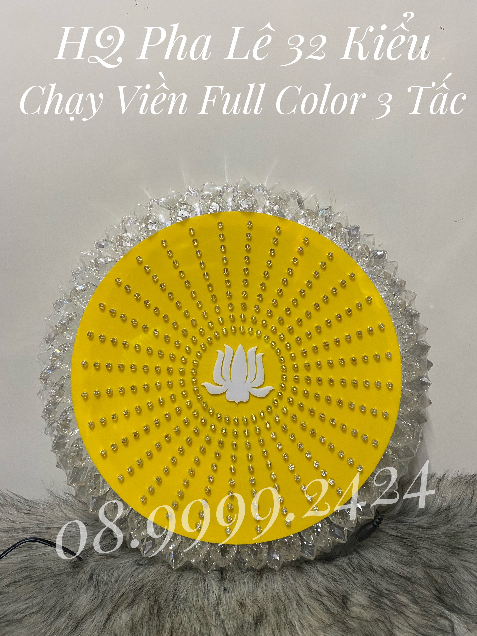 ĐÈN THỜ HÀO QUANG LED PHA LÊ CHƯƠNG TRÌNH 32 KIỂU CHẠY VIỀN FULL COLOR 30 CM