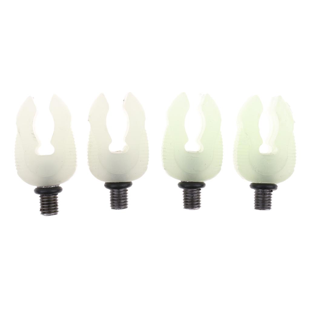 4pcs Fluorescent Fishing Rod Rest Butt Rest Head Luminous Gripper Grips L