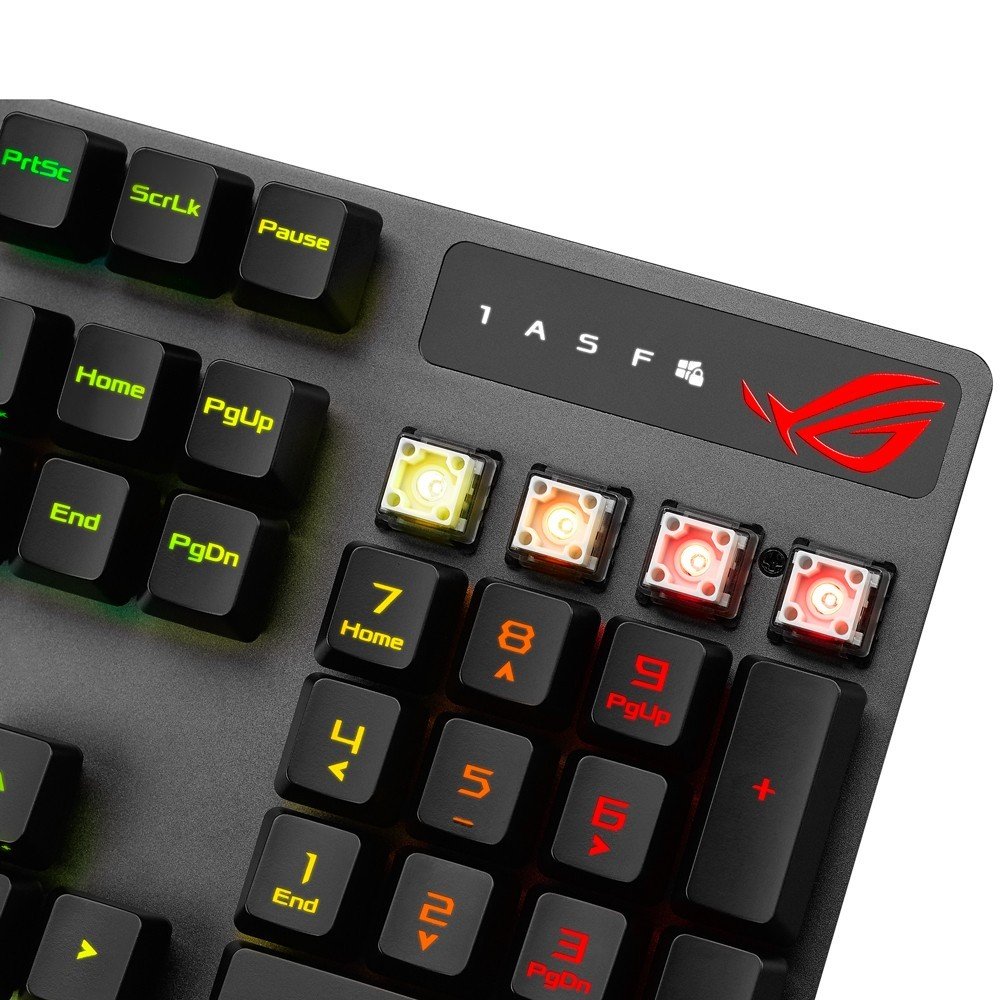 Bàn phím cơ Asus ROG Strix Scope RX PBT Blue/Red Switch - Hàng Chính Hãng