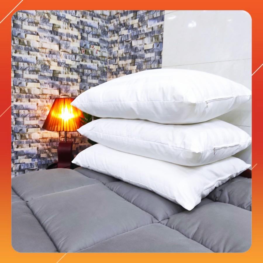 Gối Lông Vũ Microfiber Cao Cấp Chuẩn Khách Sạn 5 Sao Ruột Gối Lông Vũ Nhân Tạo Êm Ái, Kháng Khuẩn, Bền Đẹp