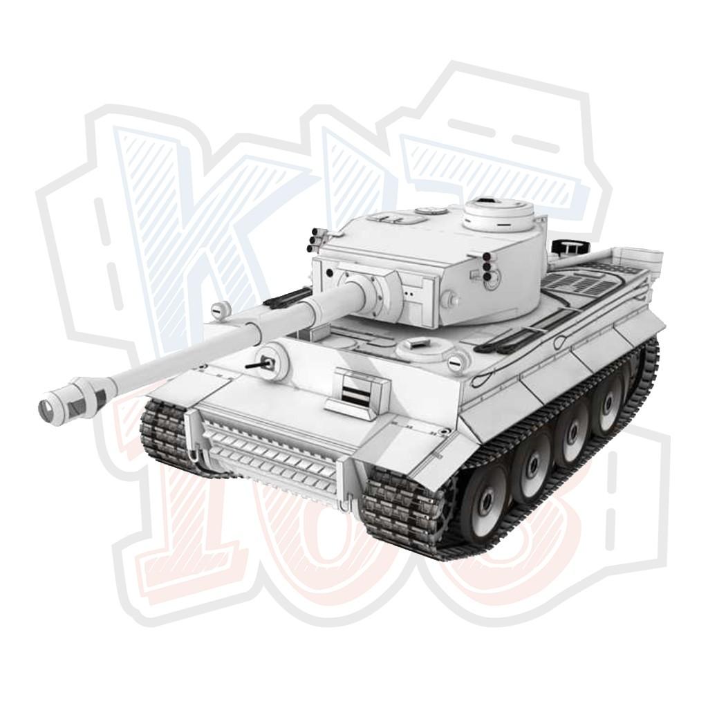 Mô hình giấy quân sự Xe tăng WWII Tiger I Trắng