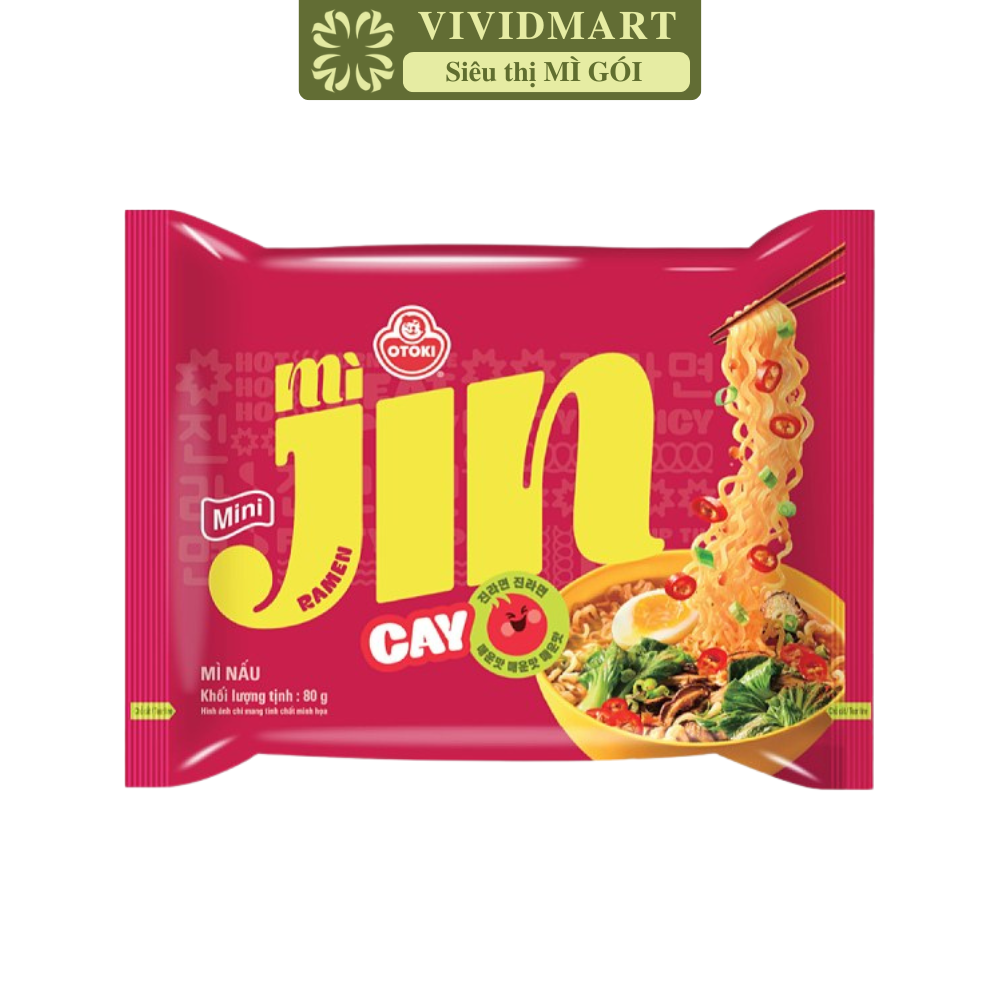 OTTOGI - Mì Ottogi mini hương vị Jin cay, Mì Jin cay Ottogi mini, Mì Jin cay mini Ottogi ăn liền (80g/gói)