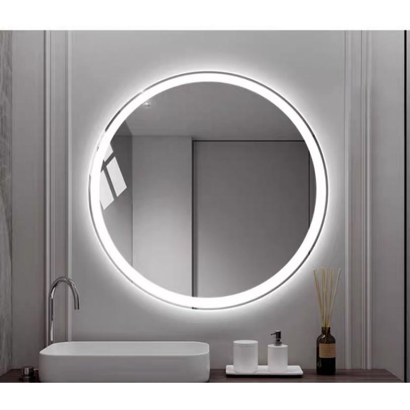 Gương Treo Tường Phun Cát Đèn Led Cảm Ứng Cao Cấp D50-D60, Gương Trang Điểm, Phòng Tắm Đèn Led Decor - Thường,60cm