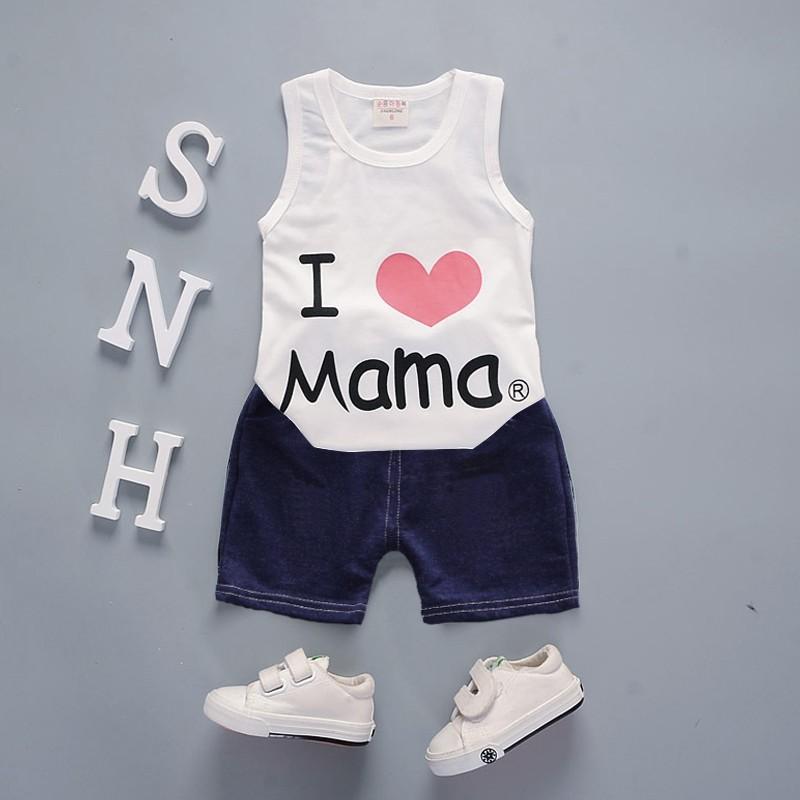 BỘ QUẦN ÁO BA LỖ BÉ TRAI, BÉ GÁI MẪU I LOVE MAMA