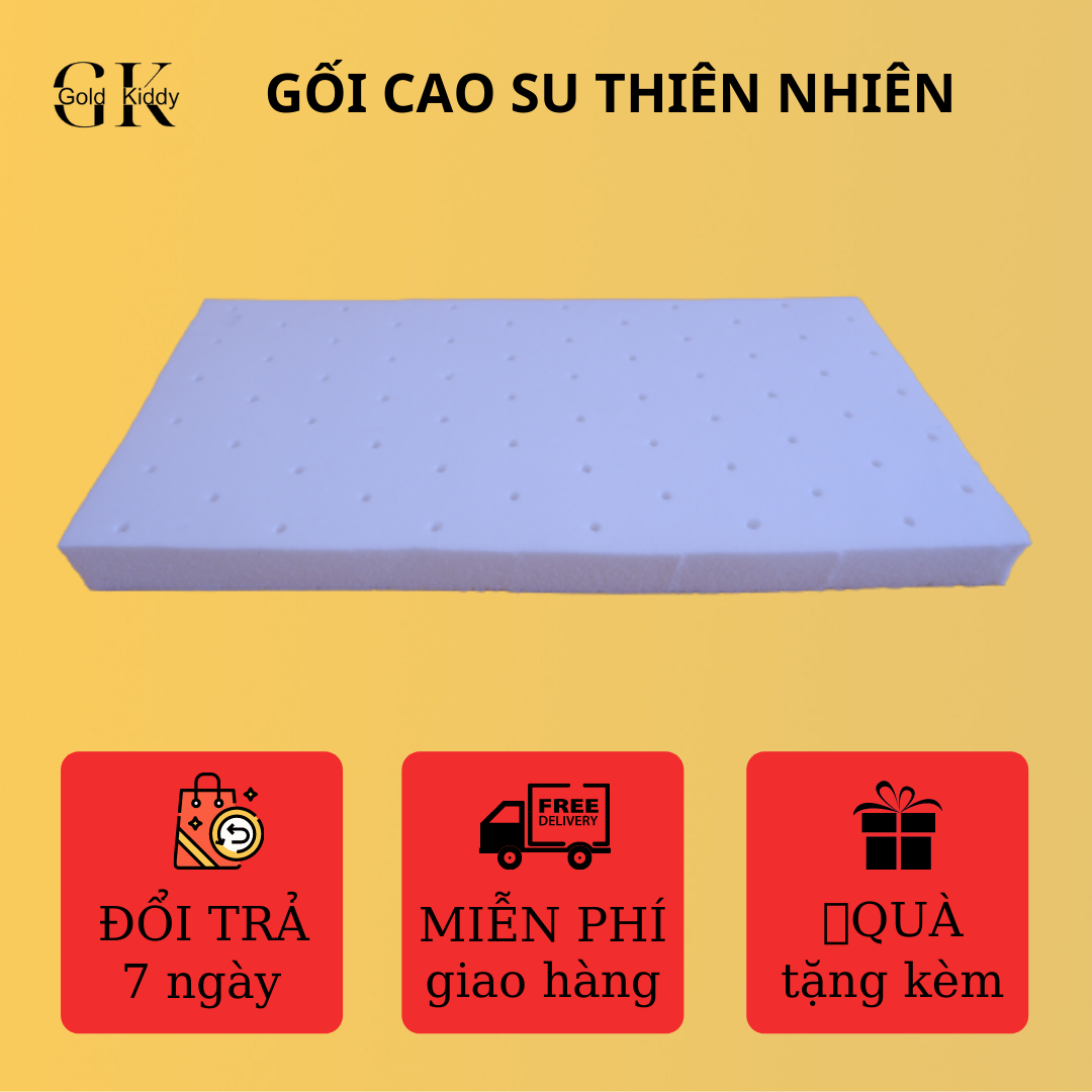 Gối cao su thiên nhiên trẻ em Gold Kiddy 20x40x2.5cm