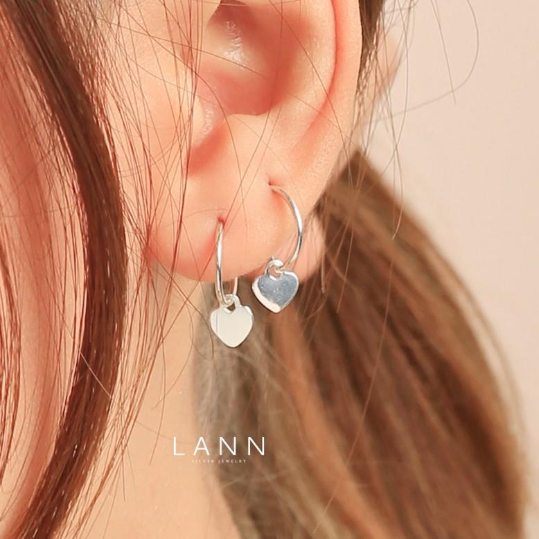 Khuyên Minimalist treo charm S925 LANN