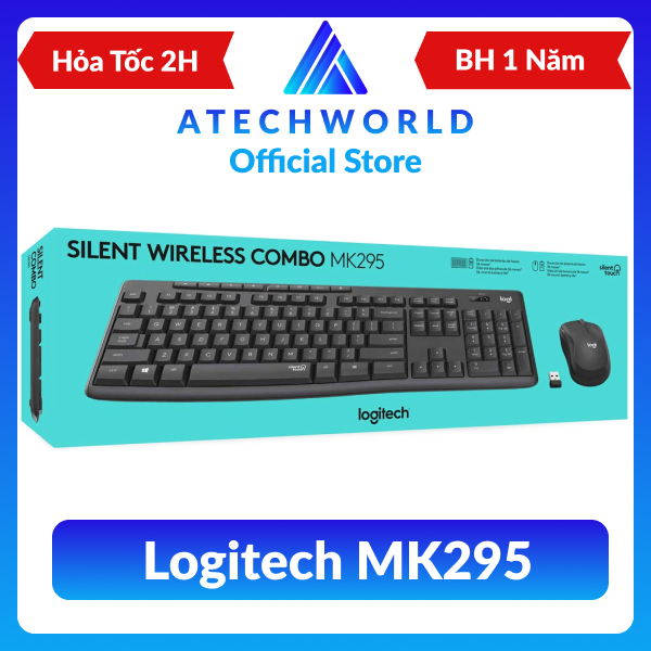 Bộ Phím Chuột Không Dây Logitech MK295 Silent Giảm Tiếng Ồn Có Phím Số - Hàng Chính Hãng