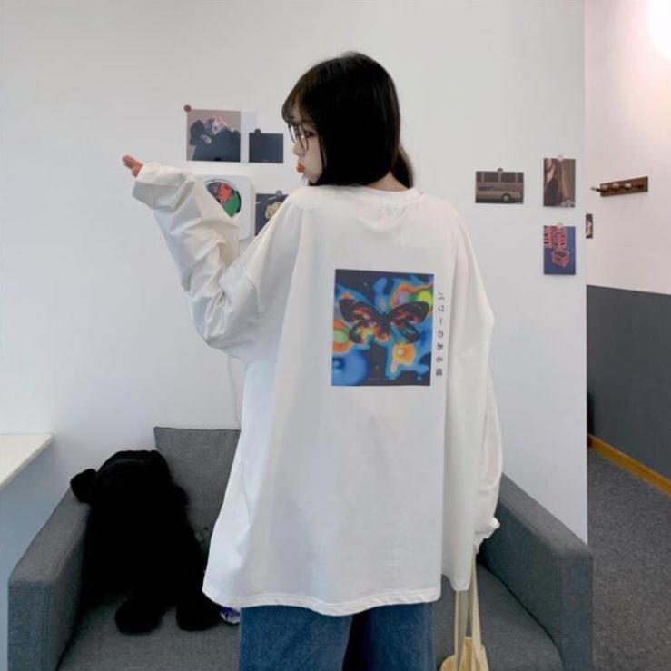 Áo thun tay dài form rộng unisex sweater POXFFF nam nữ ulzzang Wind