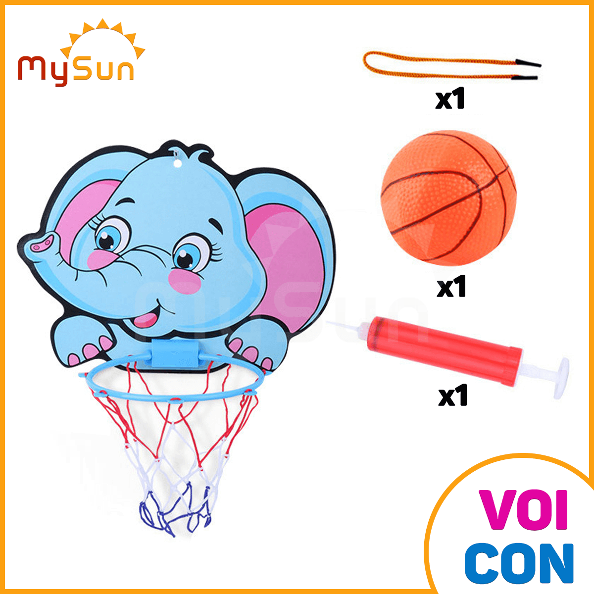 Đồ chơi bóng rổ mini treo tường cho bé trai vận động thể thao trong nhà ngoài trời MySun