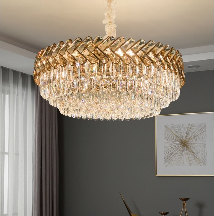 Đèn chùm DOPSKY pha lê cao cấp, 3 màu ánh sáng hiện đại, trang trí nội thất sang trọng