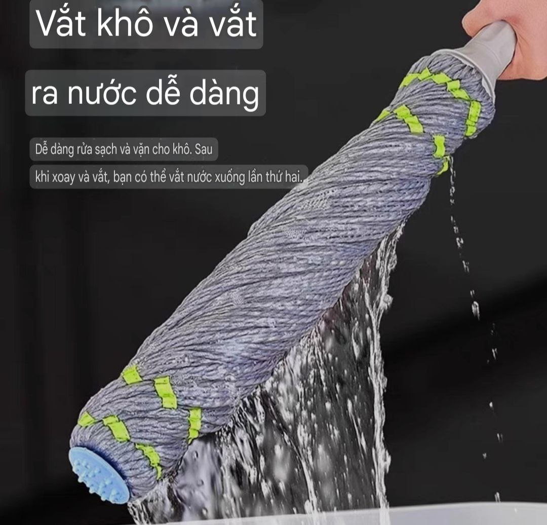 CÂY LAU SỢI VẮT TRỢ LỰC TỰ HÃM THÔNG MINH CÂY LAU MOP SỢI LAU SIÊU THẤM MỀN MẠI VÀ BỀN KHÁNG KHUẨN HÀNG XUẤT KHẨU CAO CẤP - MHW007K65QN