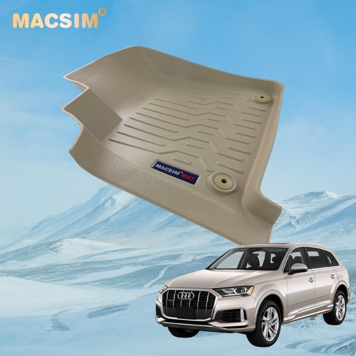 Thảm lót sàn xe ô tô AUDI Q7 2019+ tới nay Nhãn hiệu Macsim chất liệu nhựa TPV cao cấp màu be