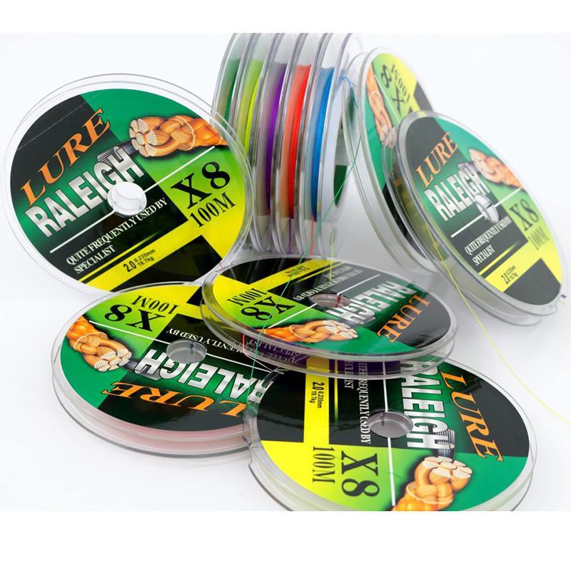Dây dù câu cá Lure Raleigh X8 dài 100m - Dây dù PE 7 màu Raleigh X8 Siêu Bền hàng chất lượng Nhật Bản