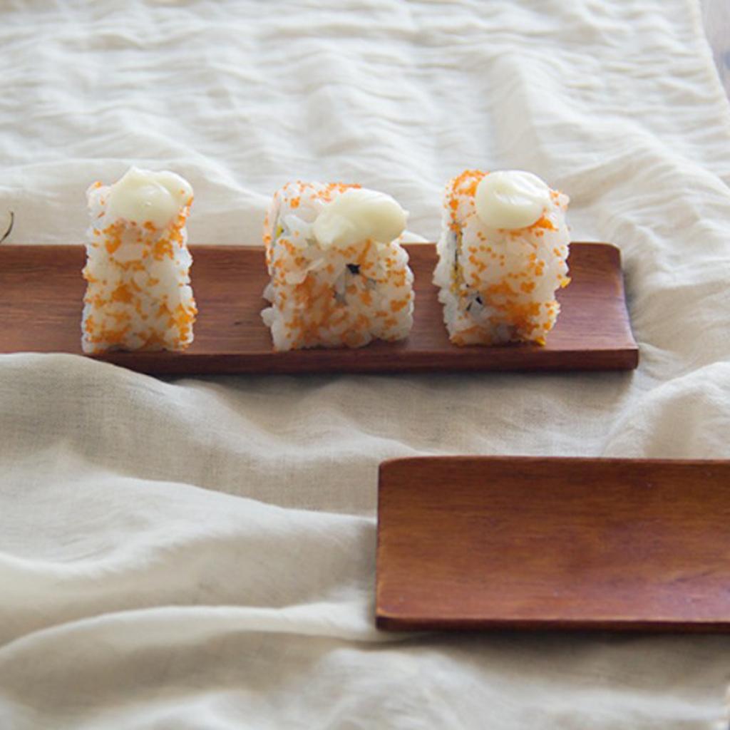 Khăn ăn Bằng Gỗ Giữ Tấm Sushi Hình Chữ Nhật Khay Khay