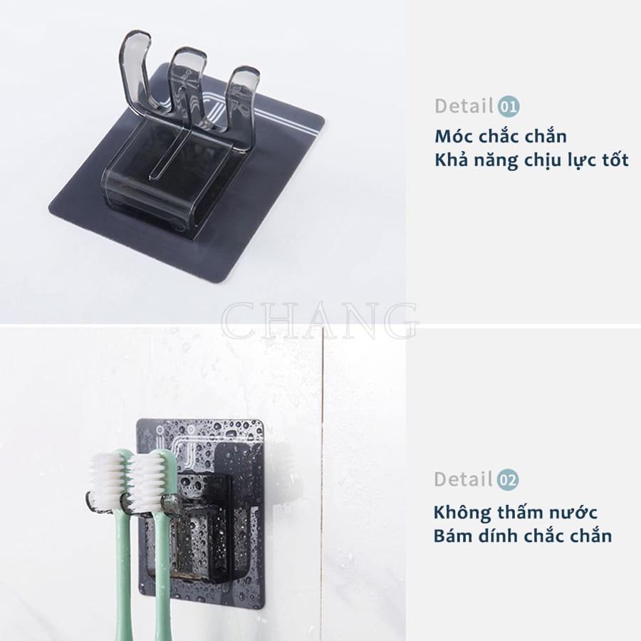 Bộ Cốc Đánh Răng Kèm Móc Treo Bàn Chải Dán Tường Nhà Tắm Gọn Gàng Tiết Kiệm Không Gian