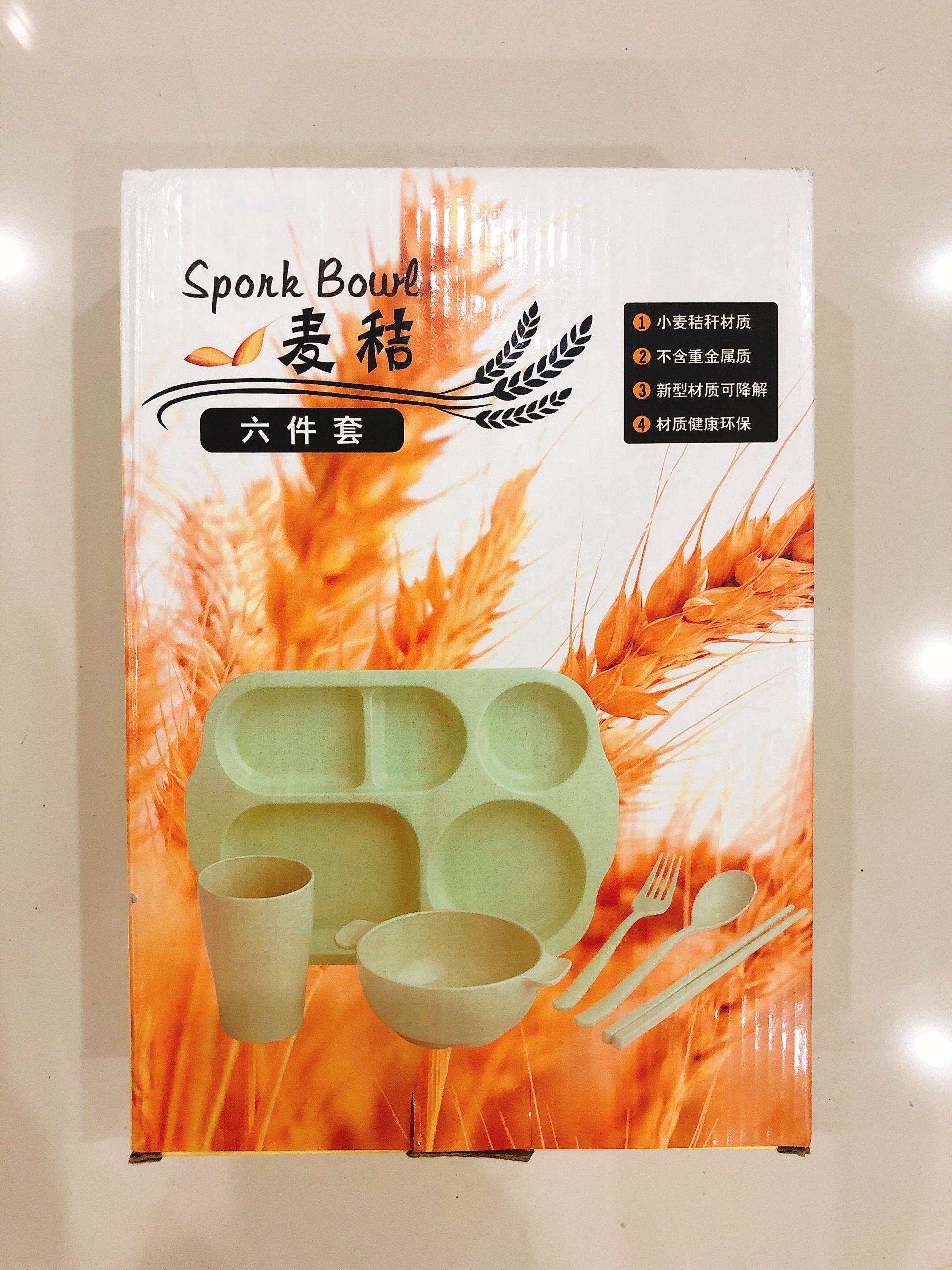 Bộ Khay Đựng Đồ Ăn 6 Món Bằng Lúa Mạch Dễ Thương, Tiện Dụng - Màu Giao Ngẫu Nhiên - Hàng Chất Lượng