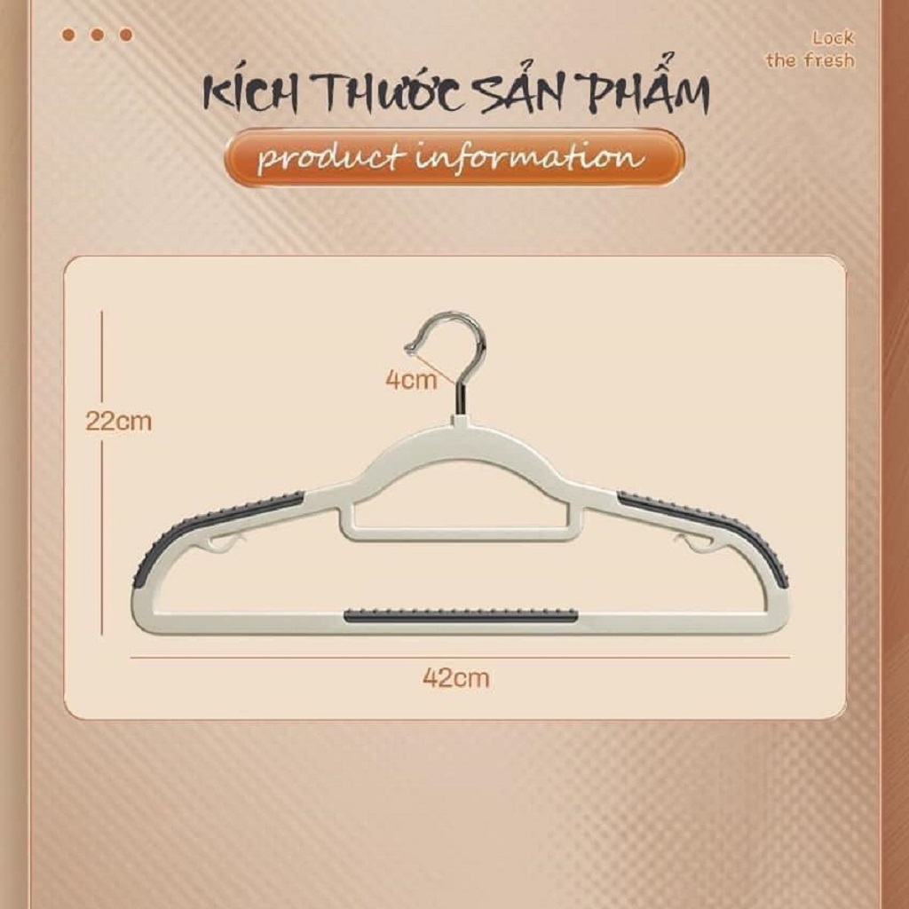 Móc Treo Quần Áo, Combo 10 Cái, Mắc Treo Quần Áo Chống Trượt Xoay 360 Độ Đa Năng