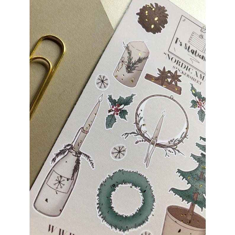 Sticker sheet nordic xmas - chuyên dán, trang trí sổ nhật kí, sổ tay | Bullet journal sticker - stc006