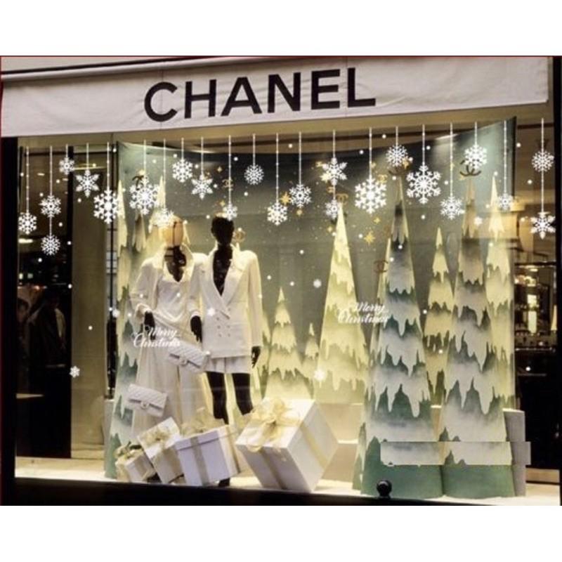 Decal trang trí giáng sinh dán cửa kính hình cây thông ông già noel HOME DECOR 2022