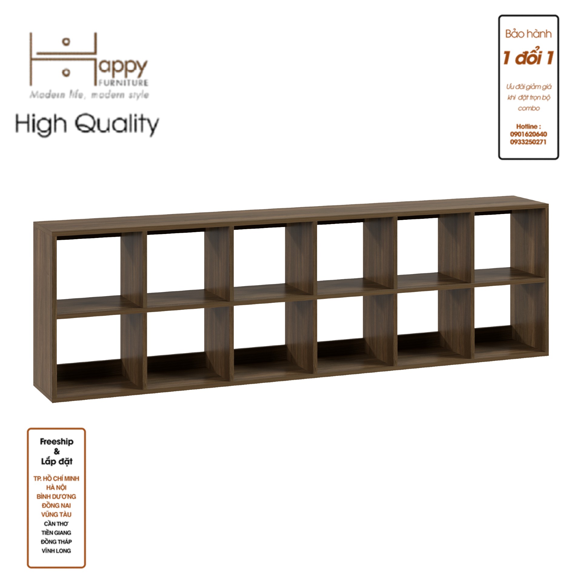 [Happy Home Furniture] ZANE , Kệ sách 2x6 ,200cm x 28cm x 60cm ( DxRxC), KSA_039