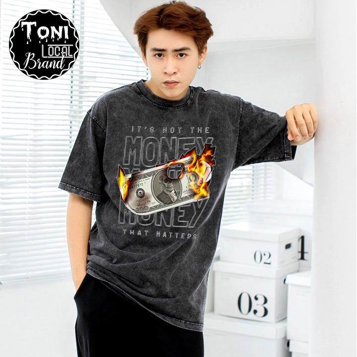 ÁO THUN Tay Lỡ MONEY Local Brand Unisex Cotton 100 Form Rộng Nam Nữ