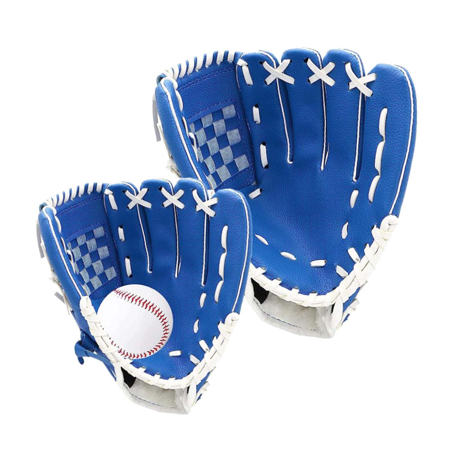 2Pcs Baseball Glove Softball Gloves Infield Outfield Gloves Baseball Fielding Glove Baseball Mitts with Ball for Team Game Beginner Backyard