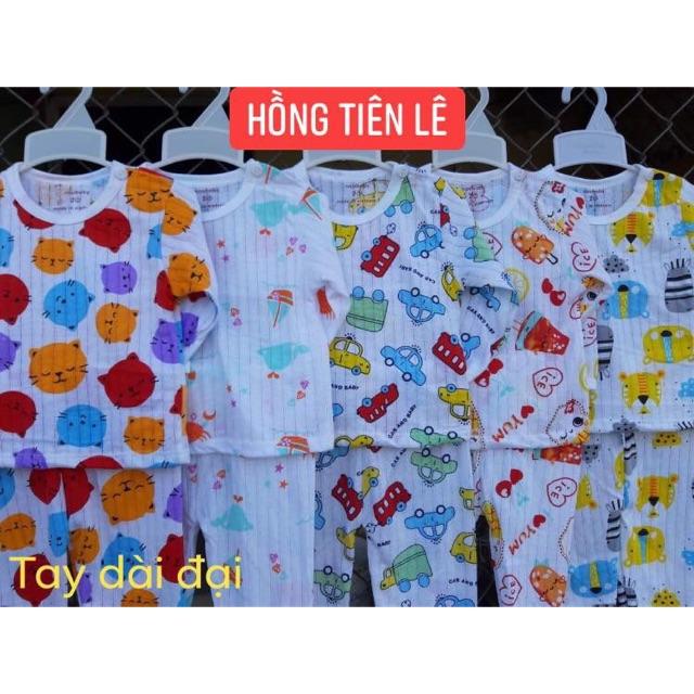 Bộ cotton giấy dài tay khuy vai SIZE ĐẠI  cho bé yêu
