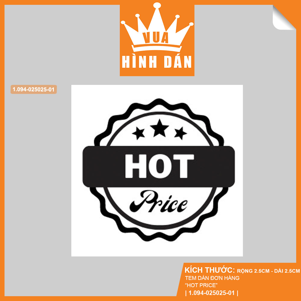 Hình ảnh Set 100/200 sticker HOT PRICE (2.5x2.5cm) tem dán mini GIÁ TỐT, GIÁ KHỦNG dán sản phẩm dành cho shop (1.094)