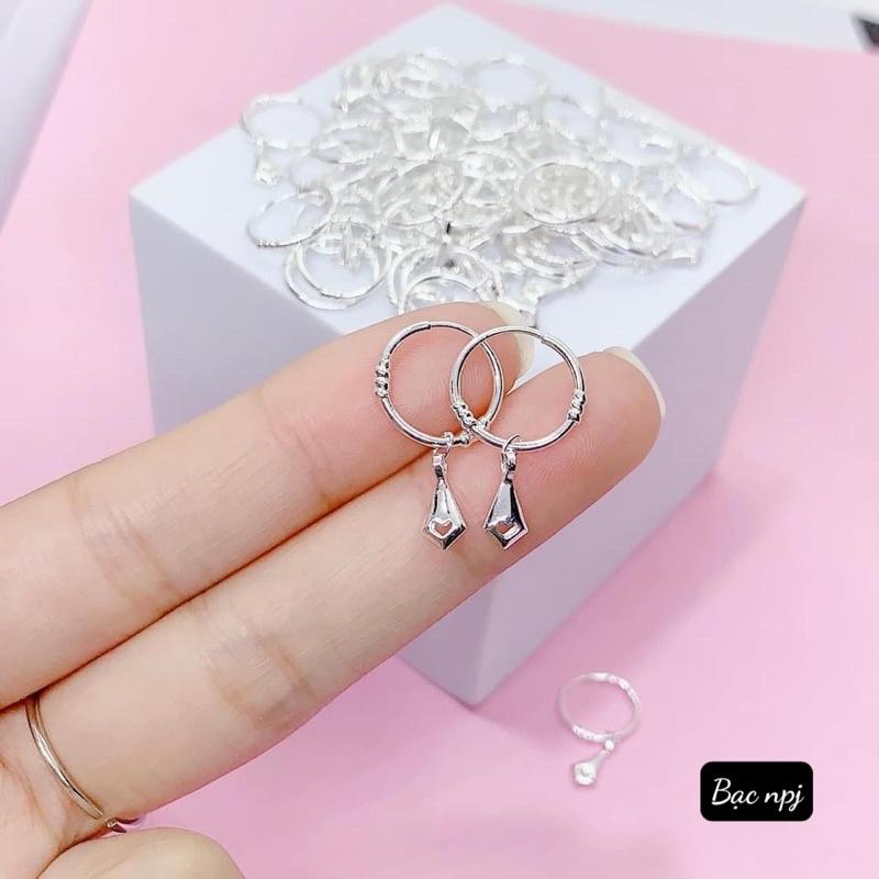 Bông Tai cho bé, Hoa tai Bạc xinh xắn cho bé yêu - Bạc Npj