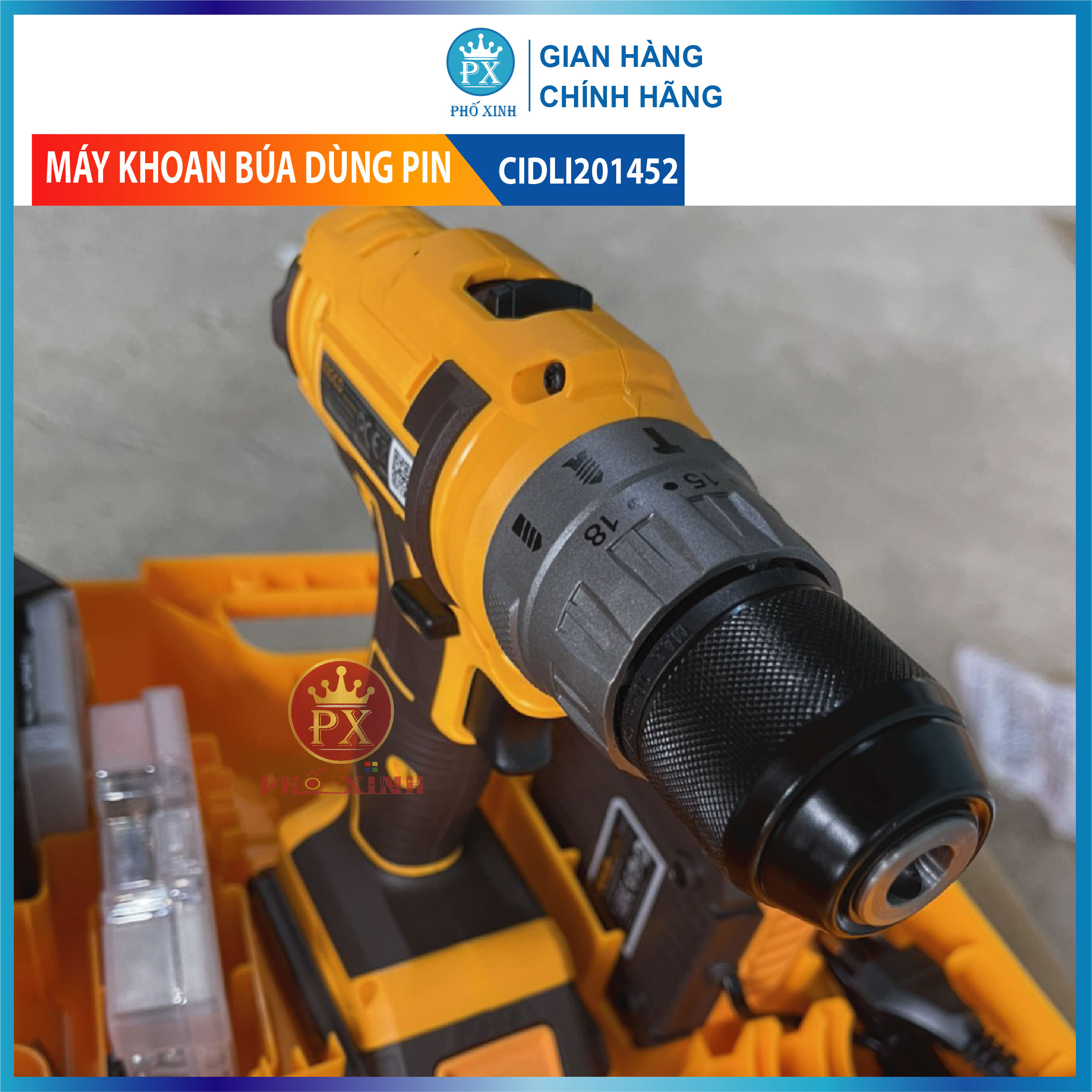 Máy khoan bê tông dùng pin 20V Ingco CIDLI201452 momen 45Nm