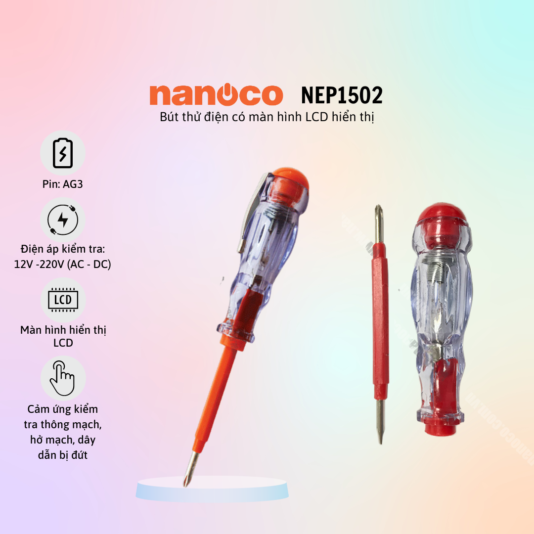 Bút Thử Điện Nanoco NEP1201/1202/1501/1502 - Hàng Chính Hãng