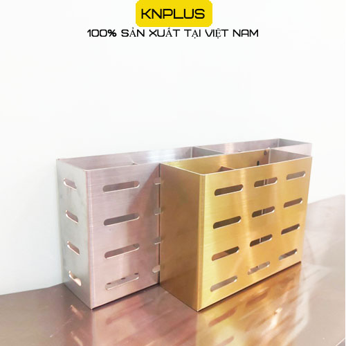 Ống cắm đũa treo tường bằng inox 304 sang trọng 2 ngăn đũa và thìa