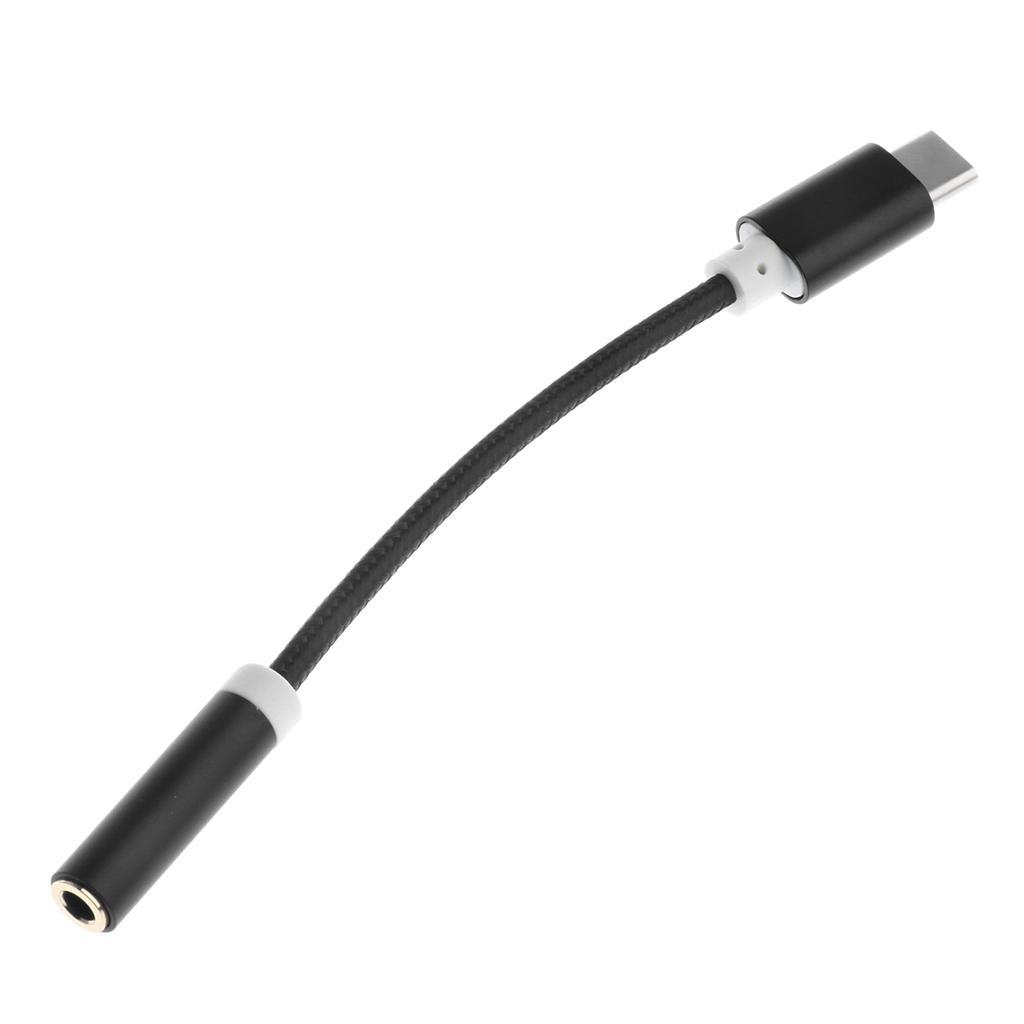 2 Pieces Nylon Braided USB 3.1 Type C to 3.5mm Female Headphone Jack Audio Adapter Cable with Aluminum Alloy Shell